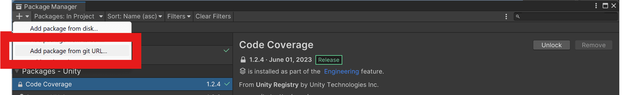 Adding the package by name